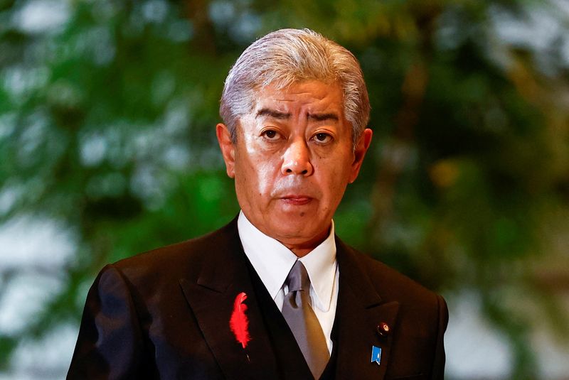 © Reuters. FILE PHOTO: Japan's Foreign Minister Takeshi Iwaya looks on at Prime Minister Shigeru Ishiba's official residence in Tokyo, Japan October 1, 2024. REUTERS/Issei Kato/File Photo