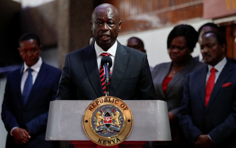 &copy; Reuters. FILE PHOTO: Kenya's Deputy President Rigathi Gachagua addresses delegates in Nairobi, Kenya July 9, 2024. REUTERS/Thomas Mukoya/File Photo