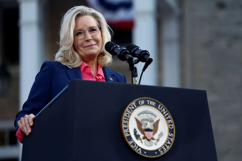Liz Cheney, campaigning for Harris, says Trump ‘not match to guide’ By Reuters