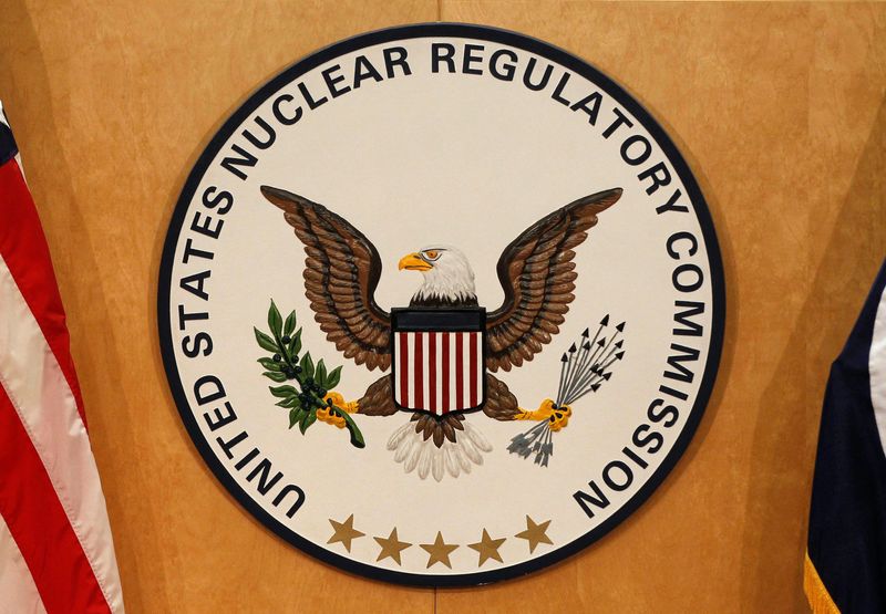 © Reuters. FILE PHOTO: A U.S. Nuclear Regulatory Commission sign is pictured at the headquarters building in Rockville, Maryland, March 21, 2011. REUTERS/Larry Downing/File Photo