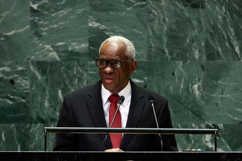 © Reuters. FILE PHOTO: Haiti’s Transitional Presidential Council head Edgard Leblanc Fils addresses the 79th United Nations General Assembly at United Nations headquarters in New York, U.S., September 26, 2024. REUTERS/Brendan McDermid/ File Photo