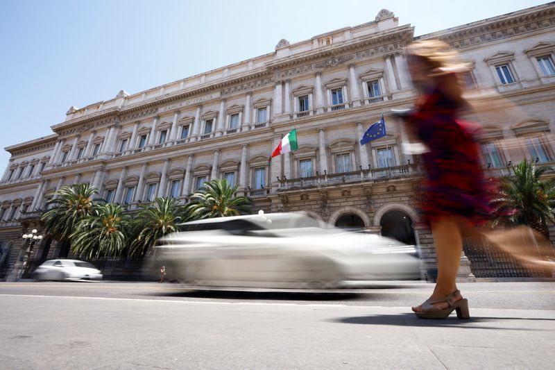 &copy; Reuters. A general view of Bank of Italy headquarters in Rome, Italy, June 15, 2022. REUTERS/Guglielmo Mangiapane/File Photo