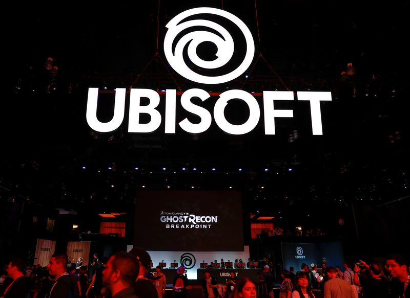 © Reuters. Anúncio da Ubisoft apresentado durante a abertura da E3, em Los Angeles
11/06/2019
REUTERS/Mike Blake