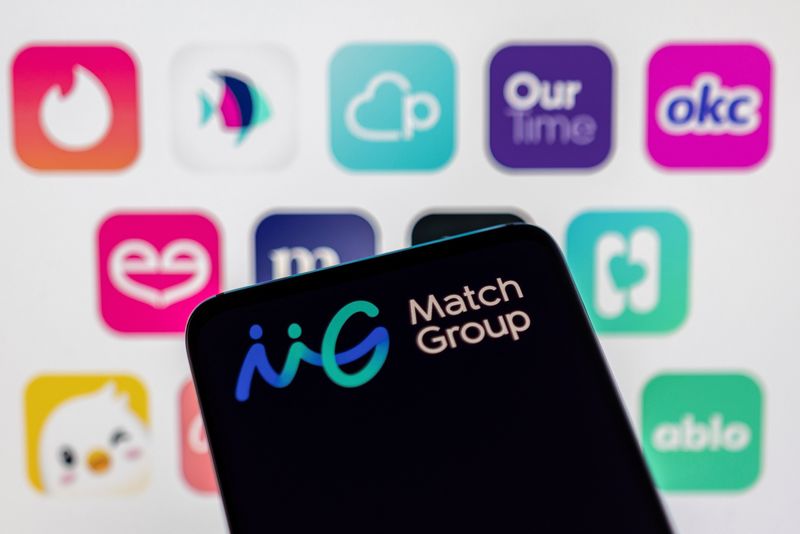 © Reuters. FILE PHOTO: Match Group logo and their app brands are seen in this illustration taken, May 1, 2022. REUTERS/Dado Ruvic/Illustration/File Photo