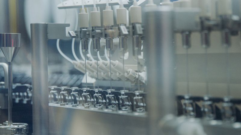 © Reuters. View of Pfizer's new respiratory syncytial virus (RSV) vaccine Abrysvo during its manufacture in this undated handout picture. Pfizer/Handout via REUTERS