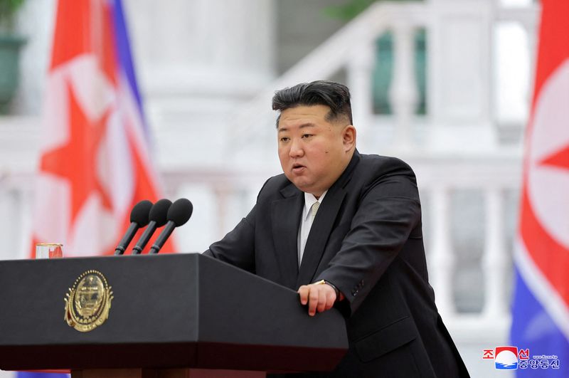 &copy; Reuters. FILE PHOTO: North Korean leader Kim Jong Un meets with leading officials of the Workers' Party of Korea in Pyongyang, North Korea, in this photo released by North Korea's official Korean Central News Agency on September 10, 2024. KCNA via REUTERS/File Pho