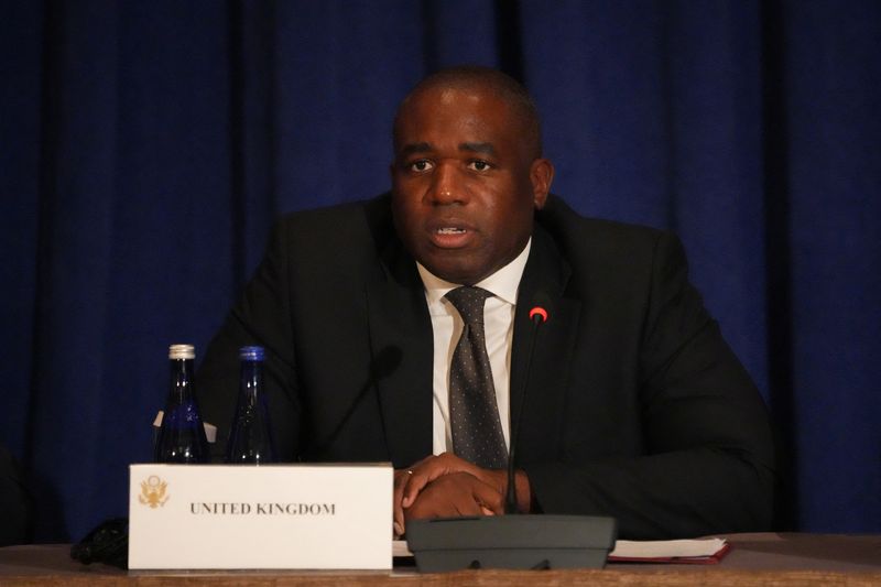 &copy; Reuters. British Foreign Secretary David Lammy speaks at the Ministerial Meeting on Transforming Humanitarian Response for the 21st Century in New York City, U.S. September 23, 2024.     BRYAN R. SMITH/Pool via REUTERS/File Photo