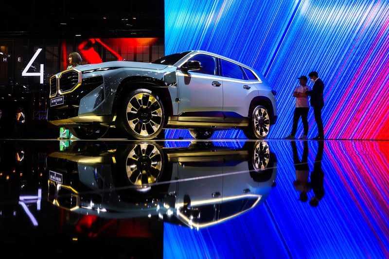 &copy; Reuters. The BMW XM EV car is displayed at the 44th Bangkok International Motor Show in Bangkok, Thailand, March 23, 2023. REUTERS/Athit Perawongmetha/File Photo