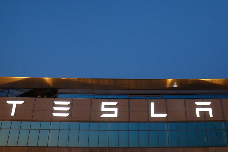 © Reuters. FILE PHOTO: Men look out from the Tesla plant, the so-called Gigafactory, in Gruenheide, near Berlin, March 8, 2024. REUTERS/Christian Mang/File Photo