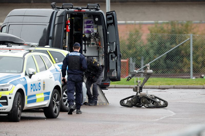 &copy; Reuters. Polícia sueca investiga tiros perto de empresa israelense em Gotemburgon10/10/2024nTT News Agency/Adam Ihse via REUTERS