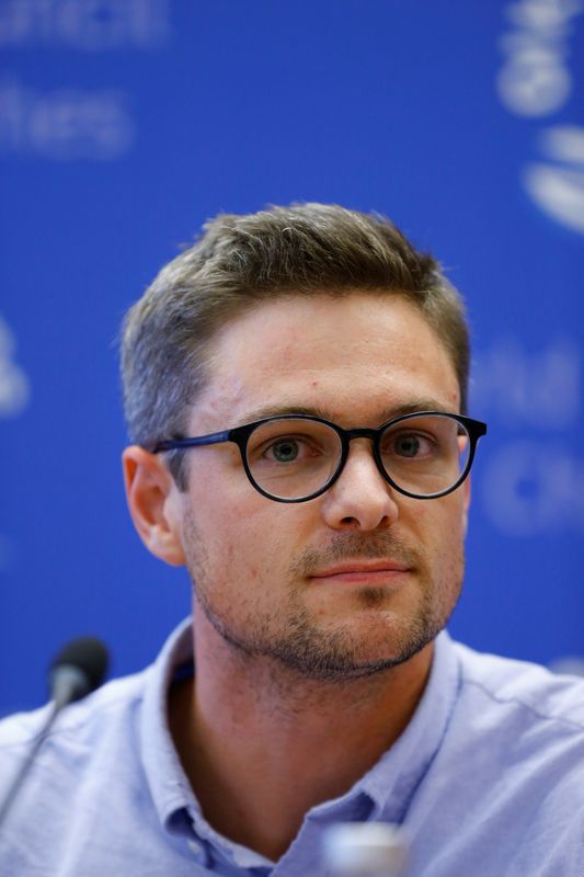 &copy; Reuters. FILE PHOTO: Daniel Hogsta, International Campaign to Abolish Nuclear Weapons coordinator, attends a news conference after ICAN won the Nobel Peace Prize 2017, in Geneva, Switzerland October 6, 2017. REUTERS/Denis Balibouse/File Photo