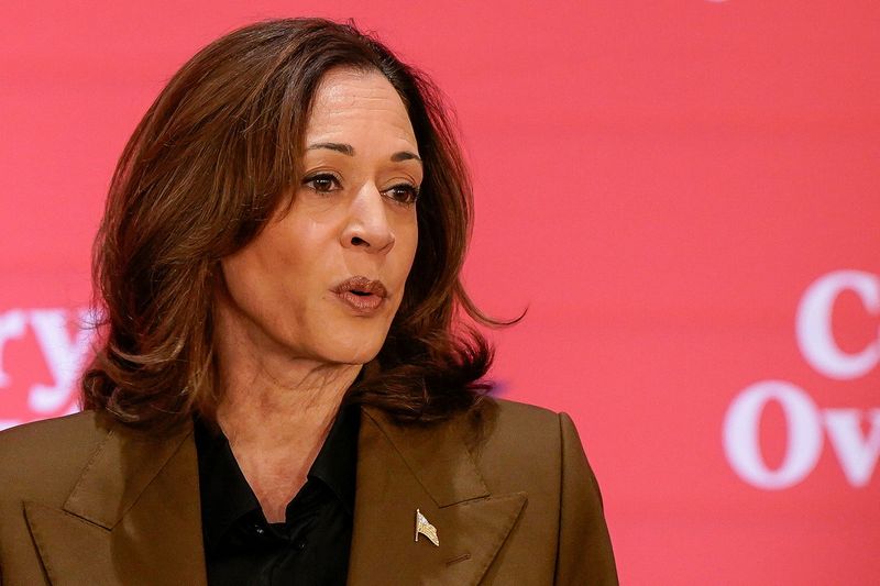 &copy; Reuters. Democratic presidential nominee U.S. Vice President Kamala Harris speaks at a campaign event in Scottsdale, Arizona, U.S. October 11, 2024. REUTERS/Elizabeth Frantz