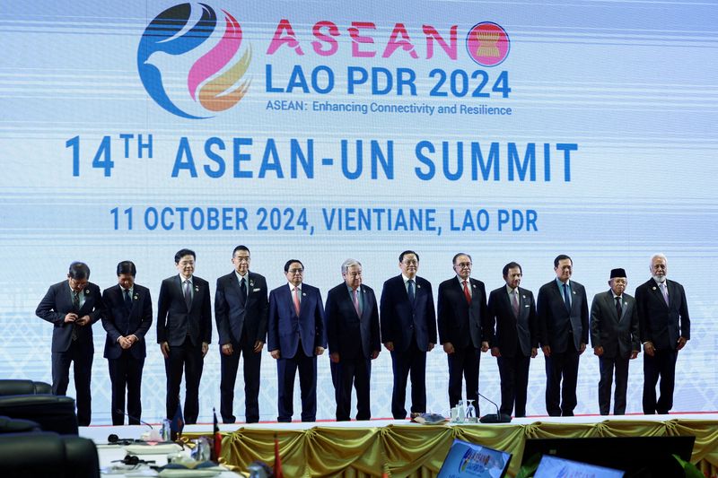 &copy; Reuters. FILE PHOTO: Myanmar's Permanent Secretary of Foreign Affairs Aung Kyaw Moe, Philippines President Ferdinand Marcos Jr, Singapore's Prime Minister Lawrence Wong, Thailand's Foreign Minister Maris Sangiampongsa, Vietnam's Prime Minister Pham Minh Chinh, Uni