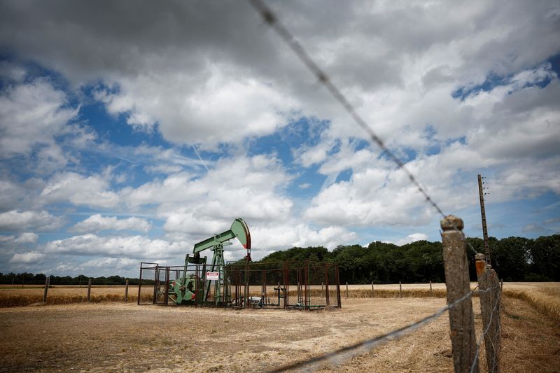 &copy; Reuters. Una pompa petrolifera al sito di Vermilion Energy a Trigueres, in Francia. REUTERS/Benoit Tessier