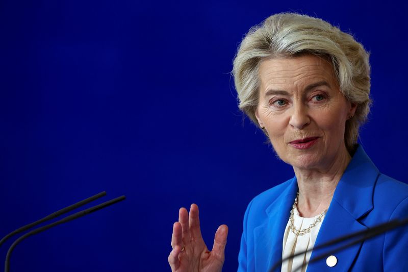 &copy; Reuters. Chefe da Comissão Europeia, Ursula von der Leyen em Berlim, Alemanhan14/10/2024 REUTERS/Lisi Niesner