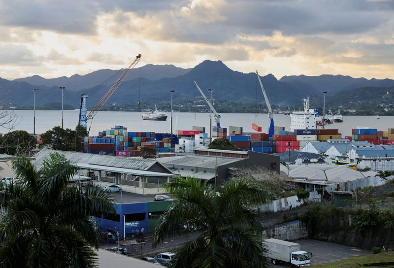 &copy; Reuters. FILE PHOTO: View of the port in Suva, Fiji, September 5, 2024. REUTERS/Kirsty Needham/File photo