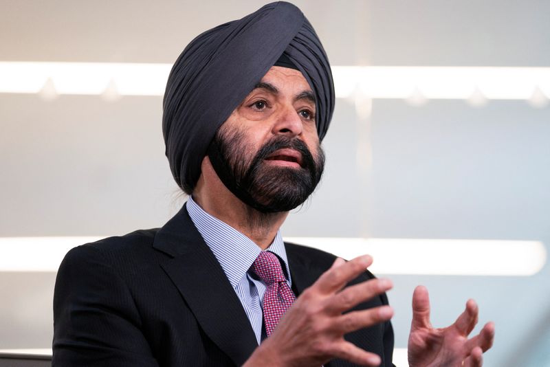 &copy; Reuters. World Bank President Ajay Banga speaks during an interview with Reuters in Washington, U.S., October 15, 2024. REUTERS/Nathan Howard