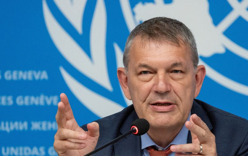 © Reuters. FILE PHOTO: UNRWA Commissioner-General Philippe Lazzarini attends a briefing on the humanitarian situation in the Occupied Palestinian Territory at the United Nations in Geneva, Switzerland, June 25, 2024. REUTERS/Denis Balibouse/File Photo