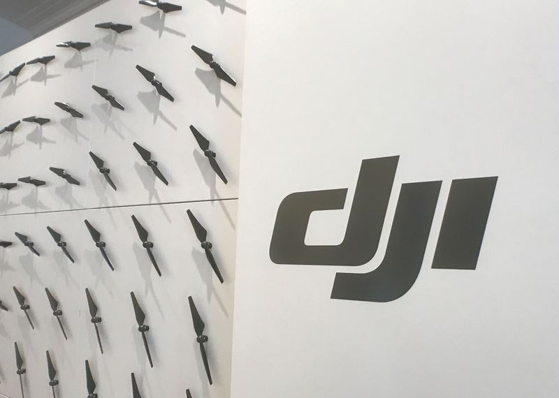 &copy; Reuters. FILE PHOTO: The logo of Chinese drone maker DJI is seen at the company's office in New York, New York, U.S., August 11, 2017. Photo taken August 11, 2017.  REUTERS/Alwyn Scott/File Photo