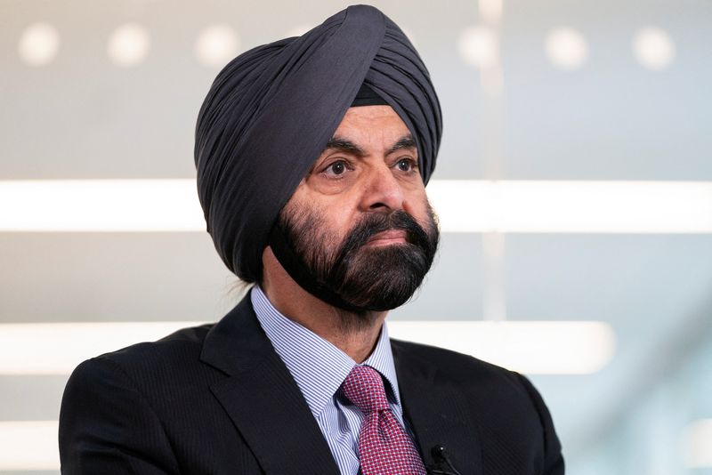 © Reuters. FILE PHOTO: World Bank President Ajay Banga looks on during an interview with Reuters in Washington, U.S., October 15, 2024. REUTERS/Nathan Howard/File Photo