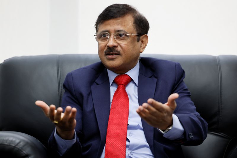 &copy; Reuters. FILE PHOTO: High Commissioner of India to Canada Sanjay Kumar Verma gestures during an interview in Ottawa, Canada June 24, 2024. REUTERS/Blair Gable/File Photo