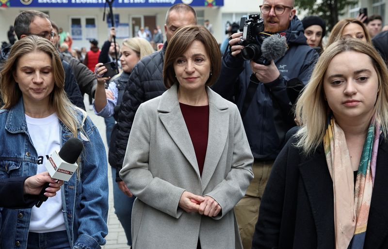 © Reuters. Maia Sandu, Chisinau, October 20, 2024. REUTERS/Vladislav Culiomza