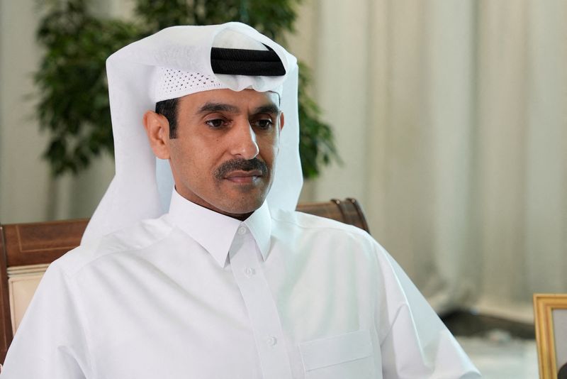 &copy; Reuters. FILE PHOTO: QatarEnergy CEO and Qatar's Minister of Energy Saad al-Kaabi sits during a private interview with Reuters, in Doha, Qatar, November 21, 2022. REUTERS/Imad Creidi/File Photo