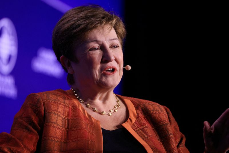 &copy; Reuters. FILE PHOTO: Kristalina Georgieva, managing director, International Monetary Fund, speaks at the Milken Conference 2024 Global Conference Sessions at The Beverly Hilton in Beverly Hills, California, U.S., May 6, 2024.  REUTERS/David Swanson/File Photo