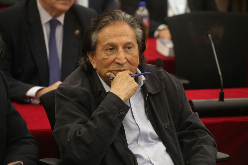 &copy; Reuters. Peru's former President Alejandro Toledo appears in court for sentencing during his trial on charges of corruption related to the Brazilian company Odebrecht, in Lima, Peru October 21, 2024. Poder Judicial del Peru/Handout via REUTERS 