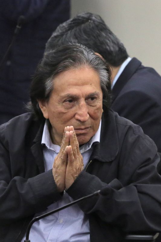 &copy; Reuters. Ex-presidente do Peru Alejandro Toledo comparece a tribunal para sentença durante seu julgamento por acusações de corrupção relacionadas à Odebrecht, em Liman21/10/2024nREUTERS/Gerardo Marin