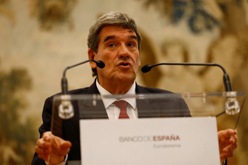 &copy; Reuters. Jose Luis Escriva, new Governor of the Bank of Spain, delivers his first speech at the Bank of Spain headquarters in Madrid, Spain, September 24, 2024. REUTERS/Susana Vera/ File Photo