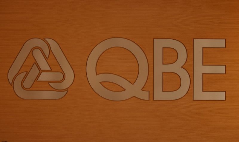 © Reuters. The QBE logo is photographed after the company reported its full-year earnings at its headquarters in Sydney, Australia, February 27, 2017.  REUTERS/Jason Reed/File Photo