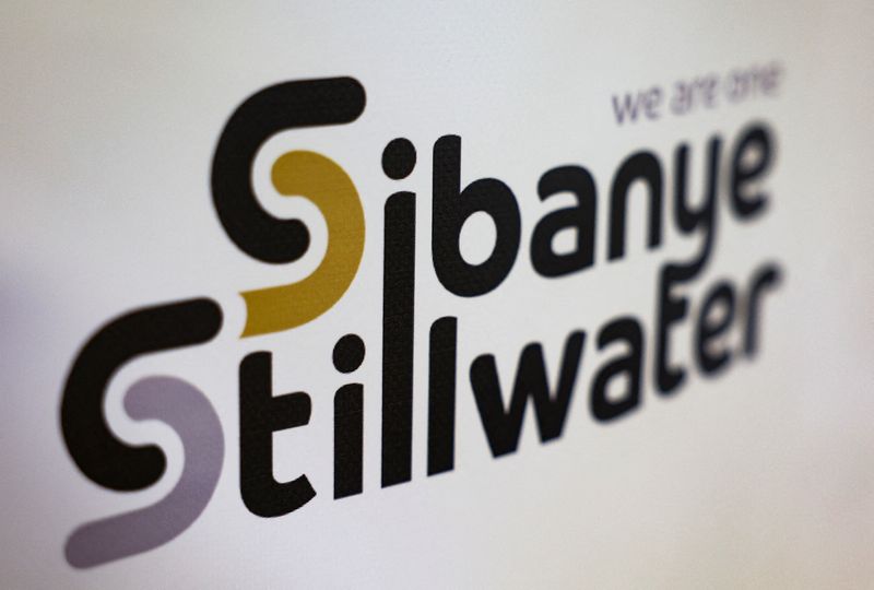 &copy; Reuters. FILE PHOTO: A logo of Sibanye Stillwater is seen at a mine in Marikana, outside Rustenburg, northwest of Johannesburg, South Africa, March 14, 2024. REUTERS/Siphiwe Sibeko/File Photo