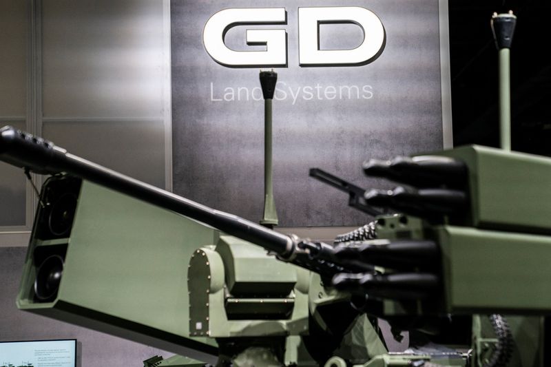 &copy; Reuters. FILE PHOTO: Signage for General Dynamics is seen during the Association of the United States Army annual meeting and exposition at the Walter E. Washington Convention Center in Washington, U.S., October 14, 2024. REUTERS/Nathan Howard/File Photo