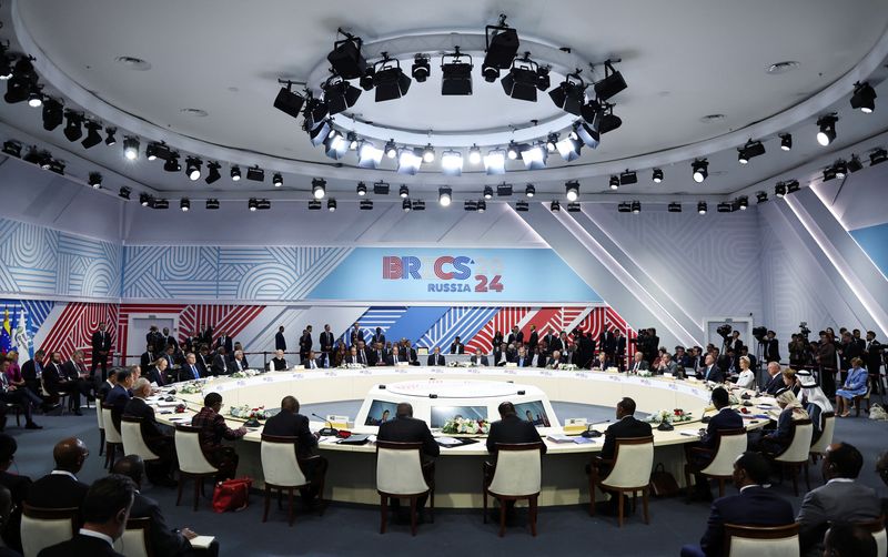 &copy; Reuters. Officials attend a plenary session of the BRICS 2024 summit in Kazan, Russia October 23, 2024. Sputnik/Alexander Kazakov/Pool via REUTERS