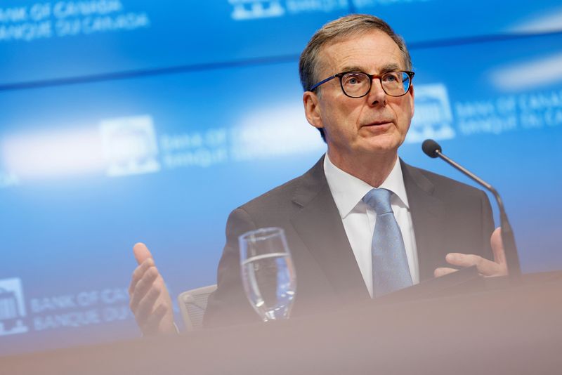 © Reuters. Bank of Canada Governor Tiff Macklem takes part in a news conference, after cutting key interest rate, in Ottawa, Ontario, Canada October 23, 2024. REUTERS/Blair Gable