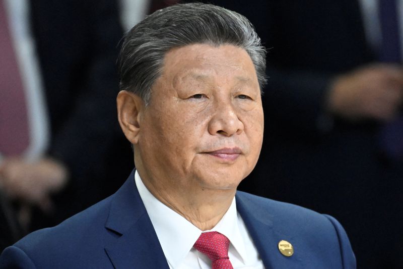 © Reuters. Chinese President Xi Jinping attends the extended format meeting of the BRICS summit in Kazan, Russia on October 23, 2024.     ALEXANDER NEMENOV/Pool via REUTERS