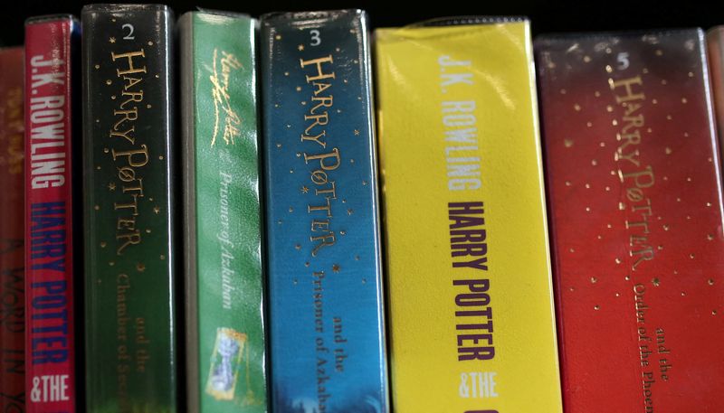 &copy; Reuters. FILE PHOTO: Books from the Harry Potter series by author J.K. Rowling are seen on a shelf inside Widnes Library in Widnes, Britain September 12, 2018. REUTERS/Phil Noble/File Photo