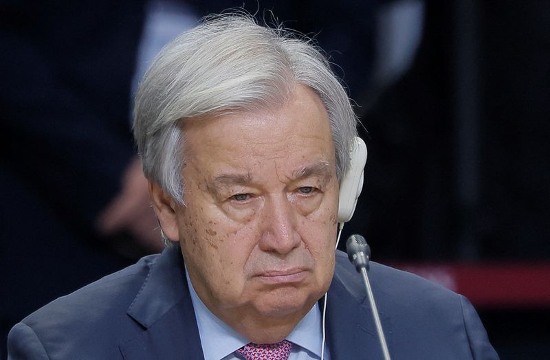 &copy; Reuters. U.N. Secretary General Antonio Guterres attends a plenary session in the outreach/BRICS Plus format at the BRICS summit in Kazan, Russia October 24, 2024. REUTERS/Maxim Shemetov/Pool