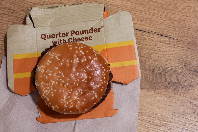 &copy; Reuters. A McDonald's Quarter Pounder hamburger is seen in an illustration picture taken in New York City, U.S., October 24, 2024.  REUTERS/Brendan McDermid