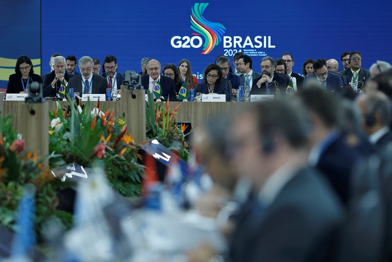 &copy; Reuters. Brazil’s Vice President Geraldo Alckmin speaks during the G20 Trade and Investment Ministerial meeting in Brasilia, Brazil October 24, 2024. REUTERS/Adriano Machado