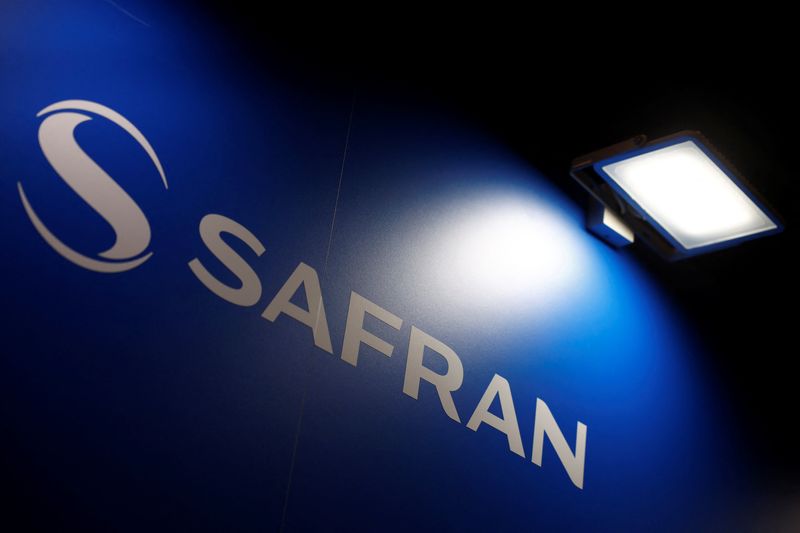 &copy; Reuters. The logo of Safran is seen at the Milipol Paris, the worldwide exhibition dedicated to homeland security and safety, in Villepinte near Paris, France, November 15, 2023. REUTERS/Sarah Meyssonnier/ File Photo