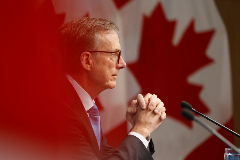 &copy; Reuters. FILE PHOTO: Bank of Canada Governor Tiff Macklem takes part in a news conference, after cutting key interest rate, in Ottawa, Ontario, Canada October 23, 2024. REUTERS/Blair Gable/File Photo