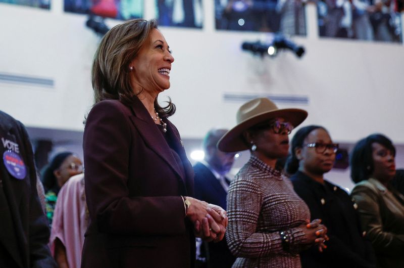 &copy; Reuters. Candidata democrata à Presidência dos EUA, Kamala Harris, na Filadélfian27/10/2024 REUTERS/Evelyn Hockstein