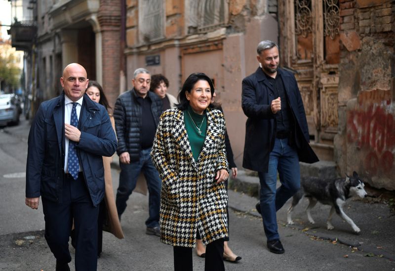 © Reuters. President Salome Zourabichvili, Tbilisi, Georgia October 26, 2024. REUTERS/Zurab Javakhadze