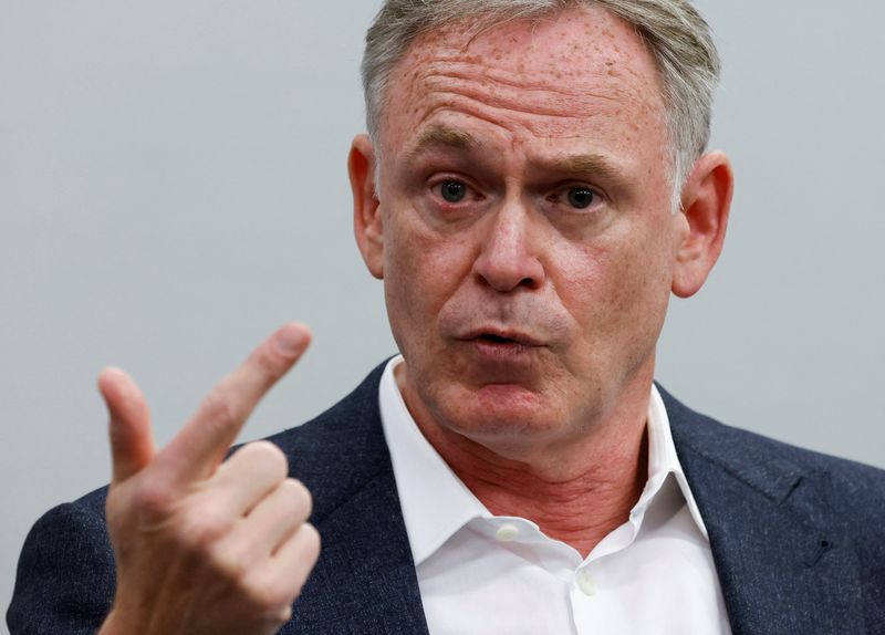 &copy; Reuters. FILE PHOTO: Olympus Corp incoming chief executive Stefan Kaufmann speaks during an interview with Reuters at the company's headquarters in Tokyo, Japan November 14, 2022.  REUTERS/Issei Kato/File Photo