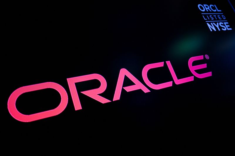 &copy; Reuters. Logo da Oracle na Nyse, em Nova Yorkn30/3/2023 REUTERS/Brendan McDermid/Arquivo