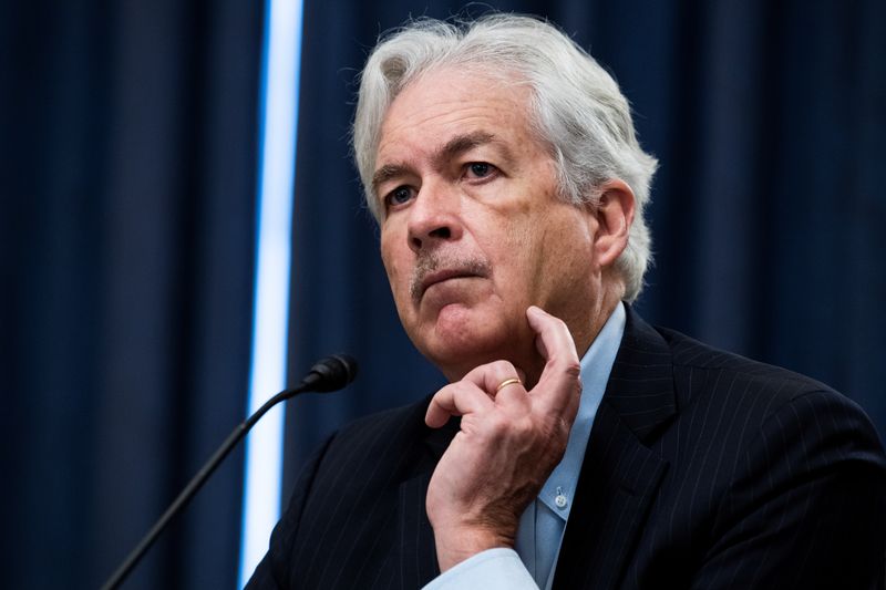 © Reuters. FILE PHOTO: William Burns, nominee for Central Intelligence Agency (CIA) director, testifies during his Senate Intelligence Committee hearing on Capitol Hill in Washington, February 24, 2021. Tom Williams/Pool via REUTERS/File Photo