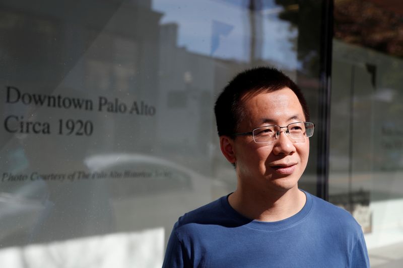 &copy; Reuters. Zhang Yiming, founder and global CEO of ByteDance, poses in Palo Alto, California, U.S., March 4, 2020. Picture taken March 4, 2020.   REUTERS/Shannon Stapleton/ File Photo