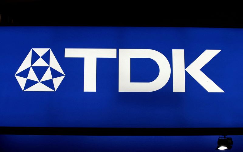 © Reuters. FILE PHOTO: A logo of TDK Corp is pictured at CEATEC (Combined Exhibition of Advanced Technologies) JAPAN 2016 at the Makuhari Messe in Chiba, Japan, October 3, 2016.   REUTERS/Toru Hanai/File Photo